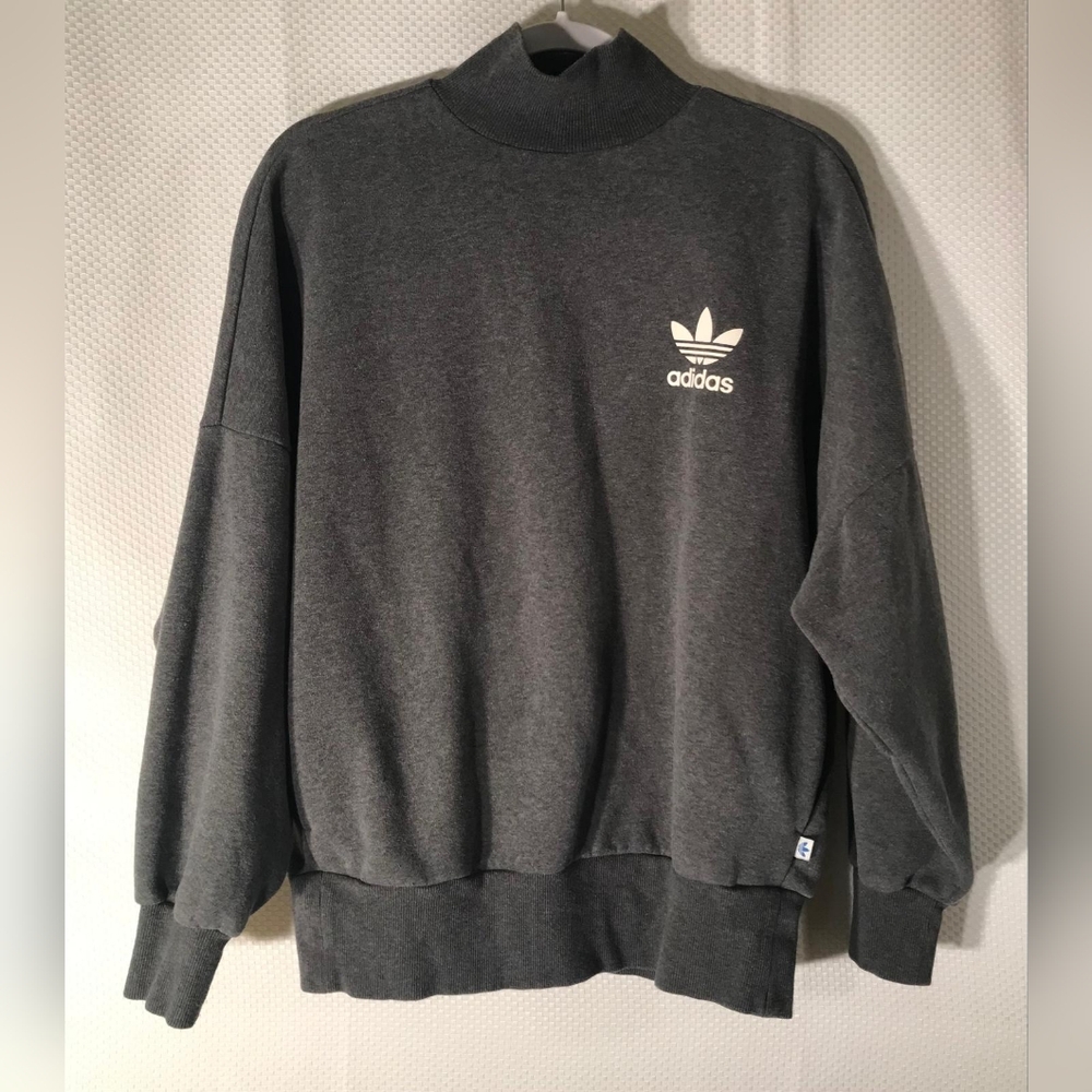 Adidas Men's Charcoal Turtleneck Sweater Zize S made In  Canbodian